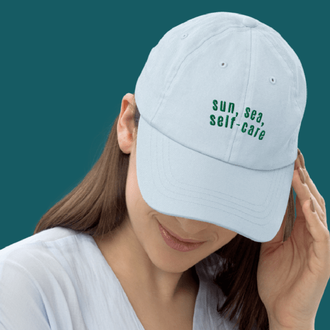 Organic-Cotton Cap »sun, sea, self-care«